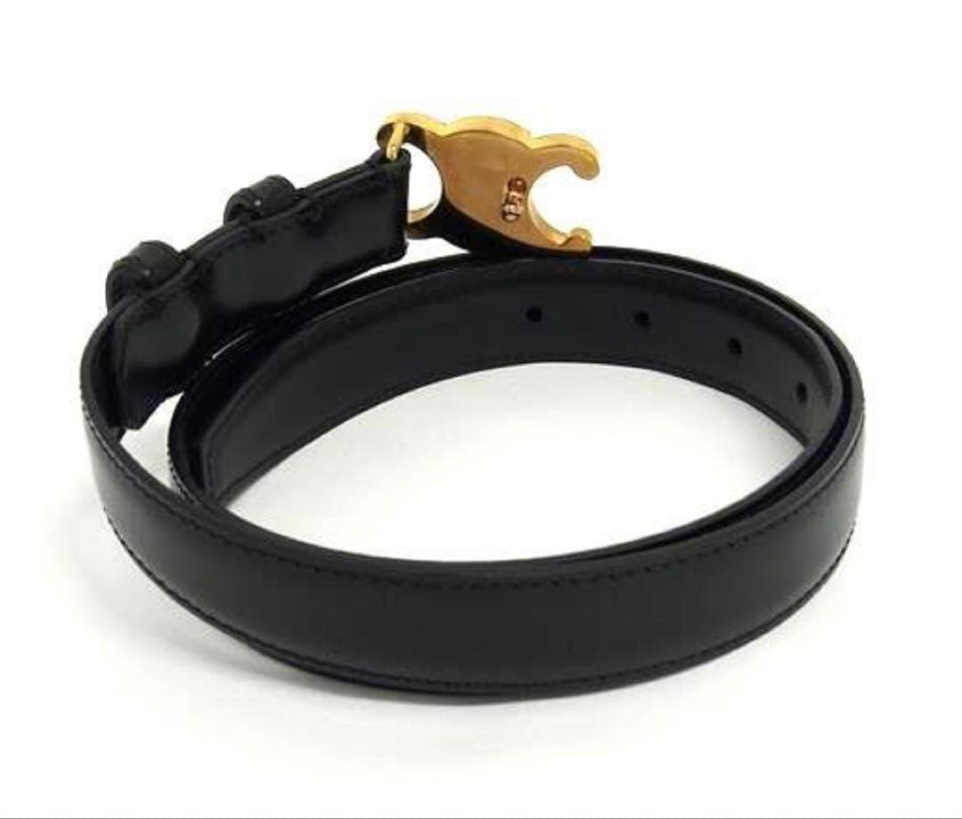 CELINE セリーヌ トリオンフ レザー ゴールドベルト 75 レディース