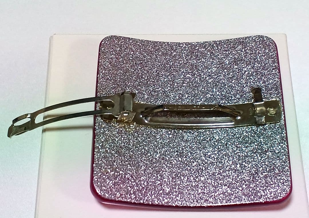 シャネル　CHANEL　バレッタ(ココマーク/メタリックピンク/スクエア/ラメ)