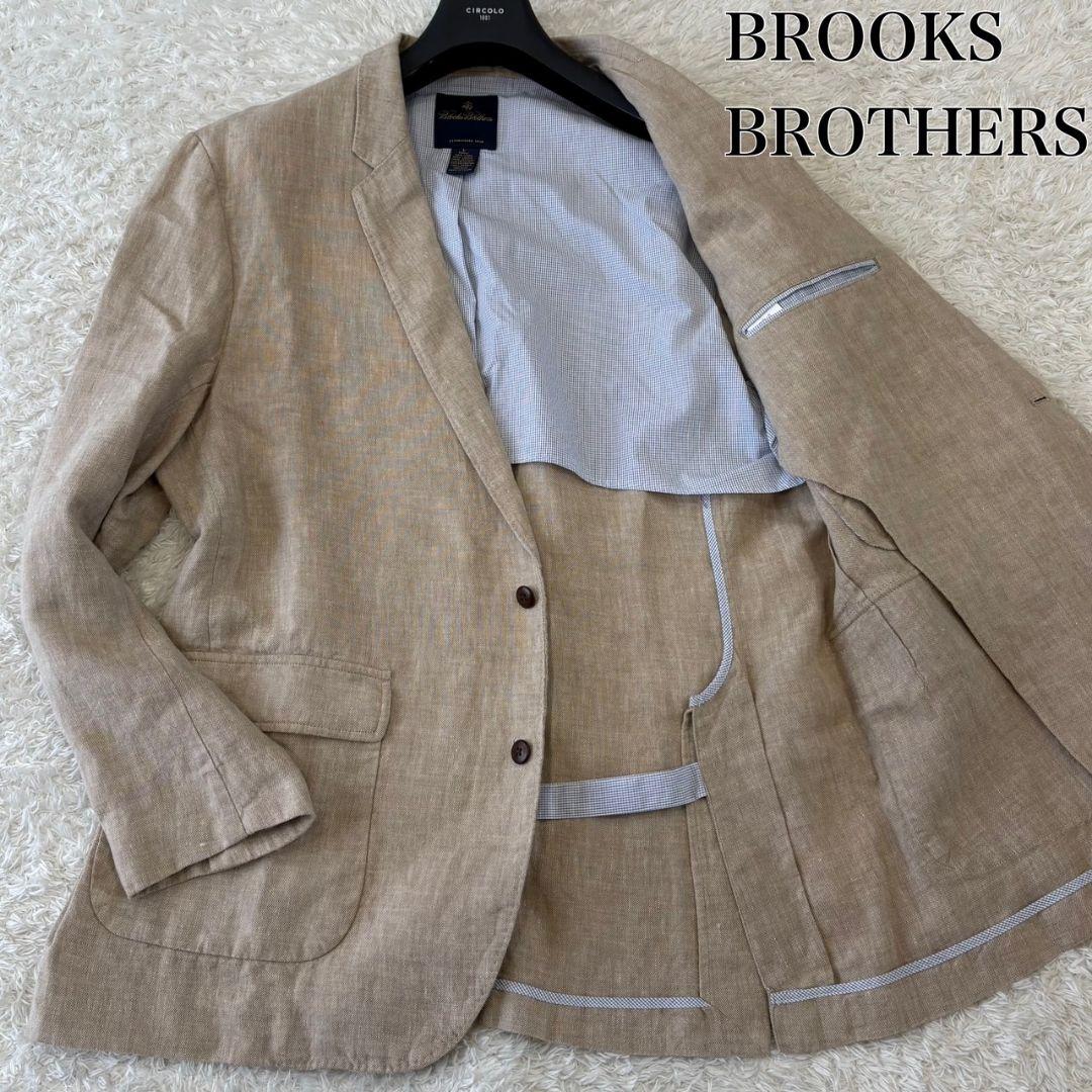 ブルックスブラザーズ テーラードジャケット リネン アンコン ベージュ L