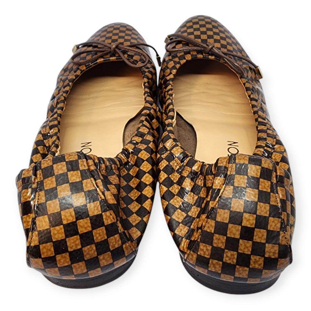 ルイヴィトン ダミエ 本革 パテントレザー リボン バレエシューズ 23.5cm