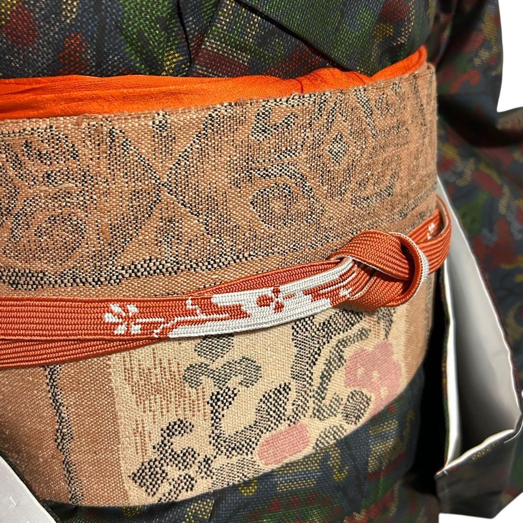 く*ち様 未使用　美品　袷　正絹　証紙付き　純泥染　本場奄美大島紬　フルセット