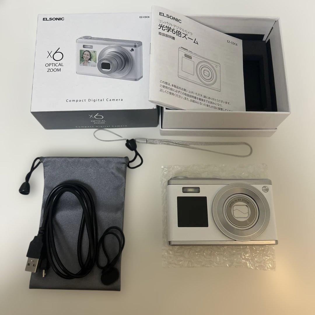 自撮り機能付 光学6倍ズーム デジタルカメラ EZ-CDC6