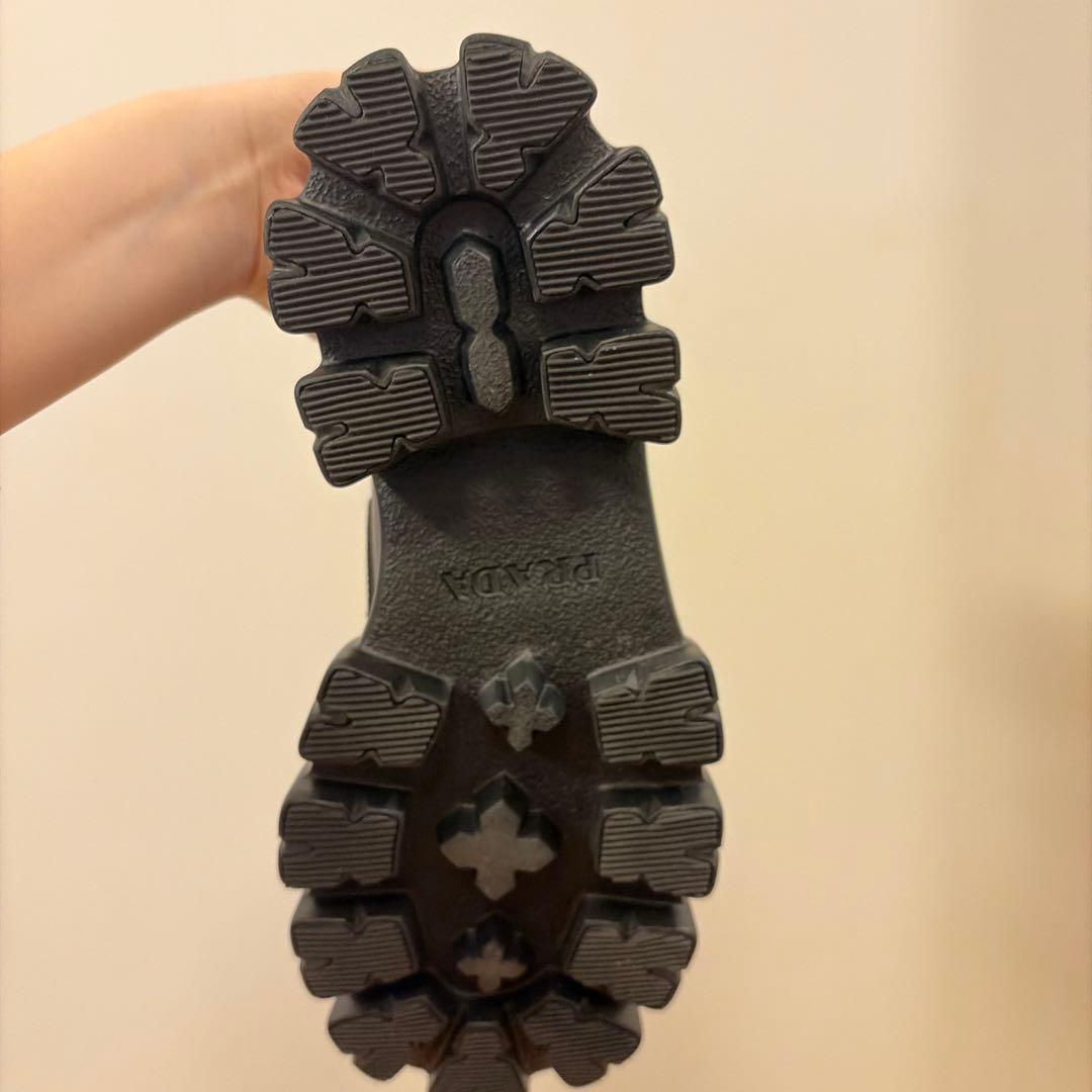 【正規品】PRADA ブラックレザー ローファー 厚底