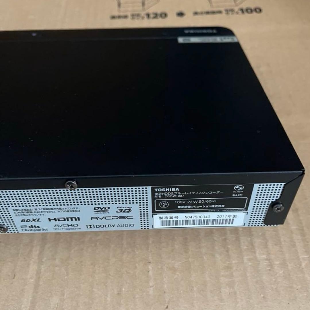 東芝 REGZA DBR-W1007 ブルーレイレコーダ HDD 1TB