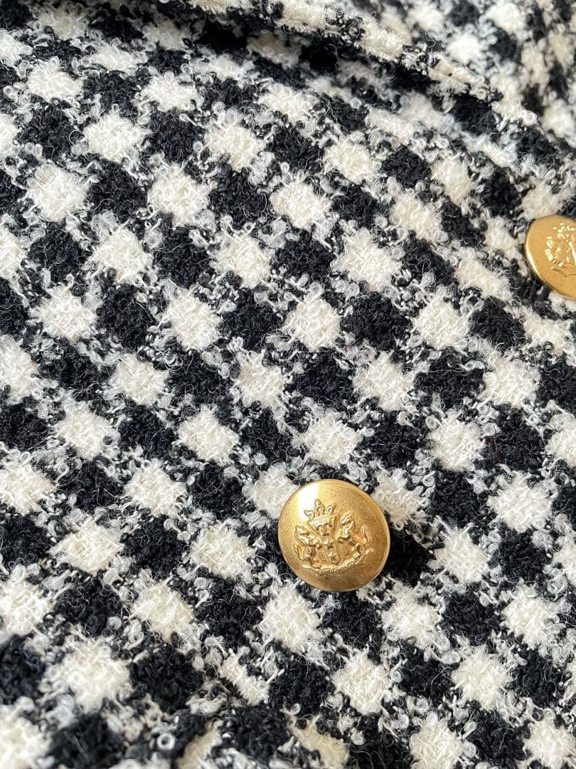 美品 イエナ IENA 金ボタンチェックツイードジャケット