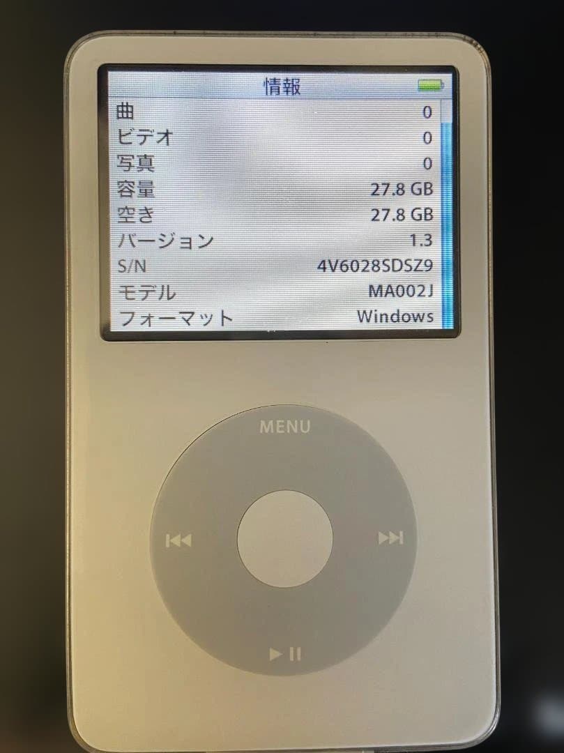 ポータブルプレーヤー iPod Classic 30GB MA002J 5th Gen A1136