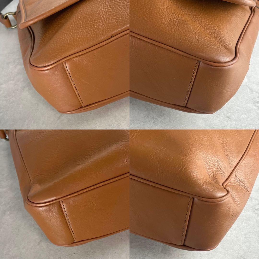 コーチ　ヘリテージ　マップバッグ　ショルダーバッグ レザー　ブラウン