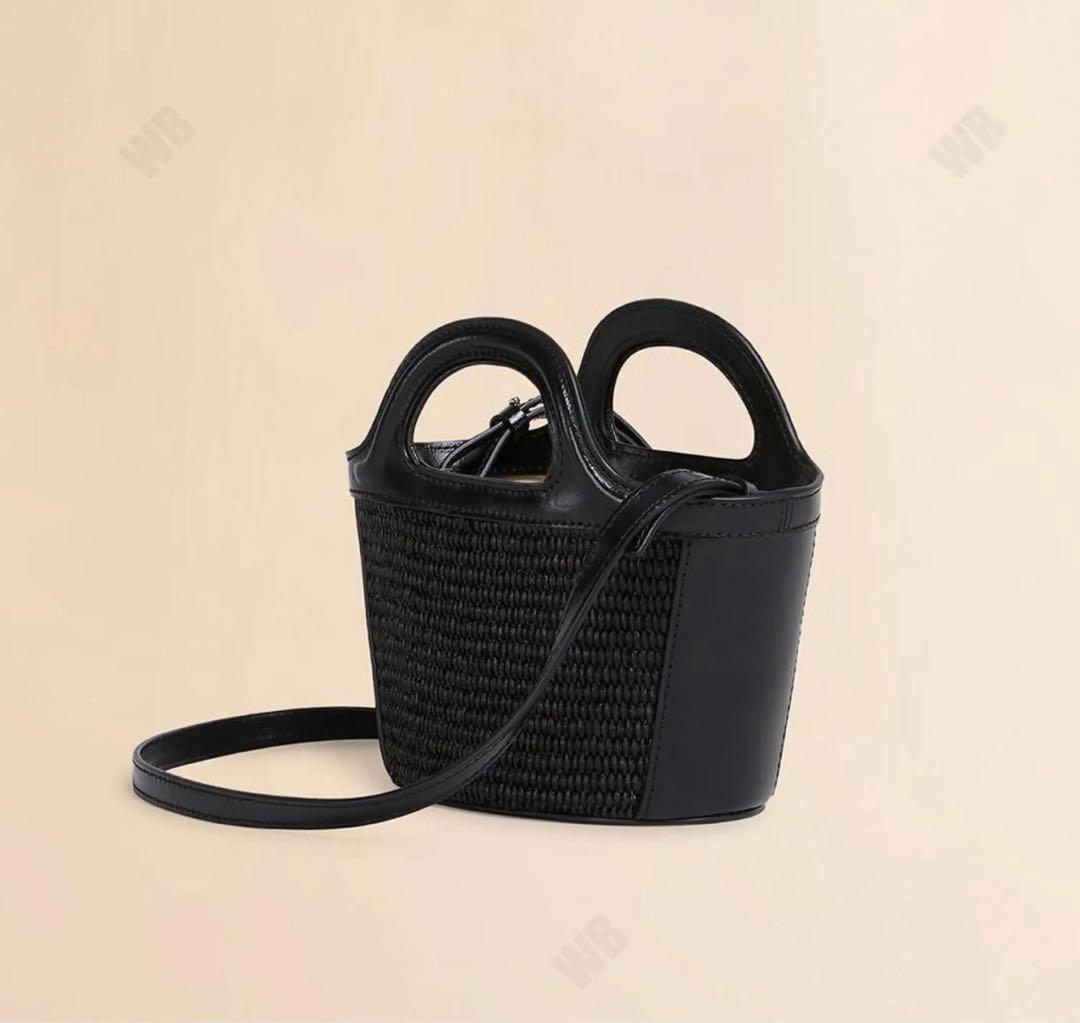 【新品 未使用】ＭＡＲＮＩマルニ トロピカリア ラフィア　ブラック00N99