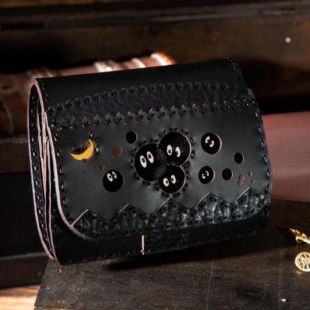 883　　Totoro 黒いレザー財布