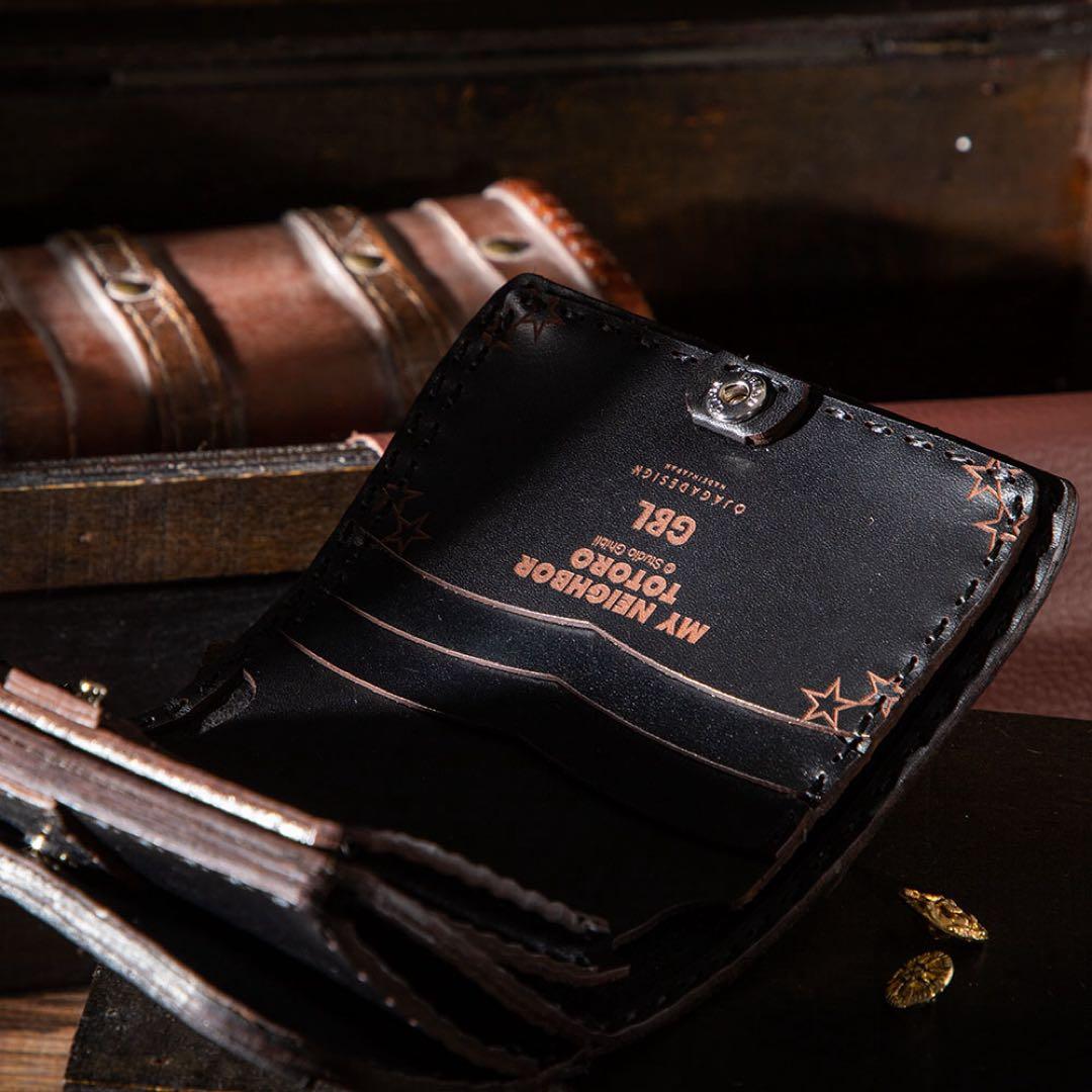 883　　Totoro 黒いレザー財布