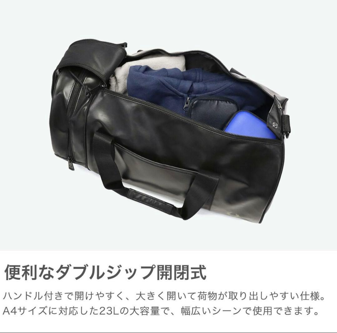 FRED PERRY フレッドペリー ボストンバッグ ドラムバッグ ネイビー