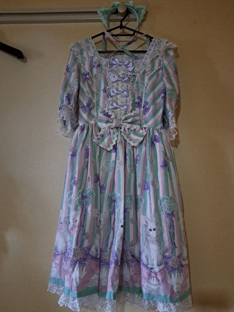 Angelic Pretty Fleur Catワンピ&カチュ ミント　未使用