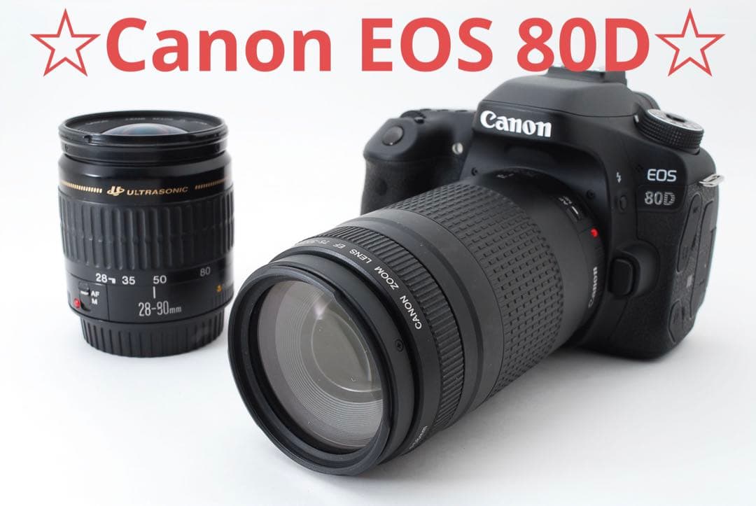 Wi-Fi/動画/Canon EOS 80D標準&望遠ダブルレンズセット