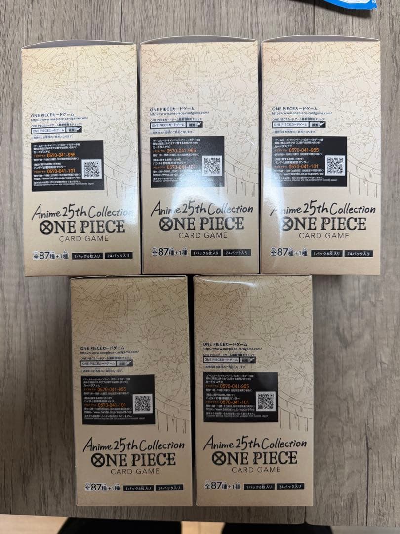 未開封BOX Anime25thCollection 5BOX ワンピース