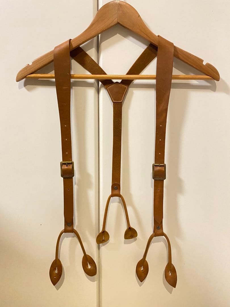 MOTOR☓TCB CHROMEXCEL LEATHER SUSPENDER