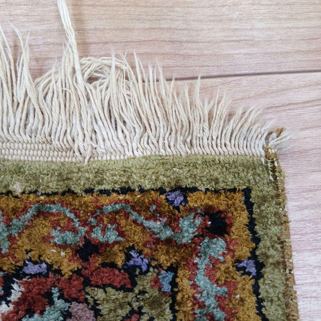 Y3244 インド絨毯 シルク 手織り 156×90㎝ マット