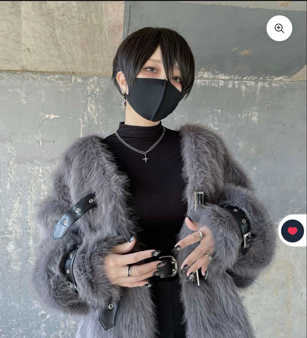 GIBOUS×DEPENDOLL FUR BELT OUTER GRAY