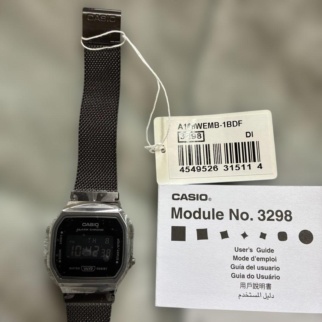 CASIO デジタル腕時計 A168WEMB-1BDF 3298 ブラック