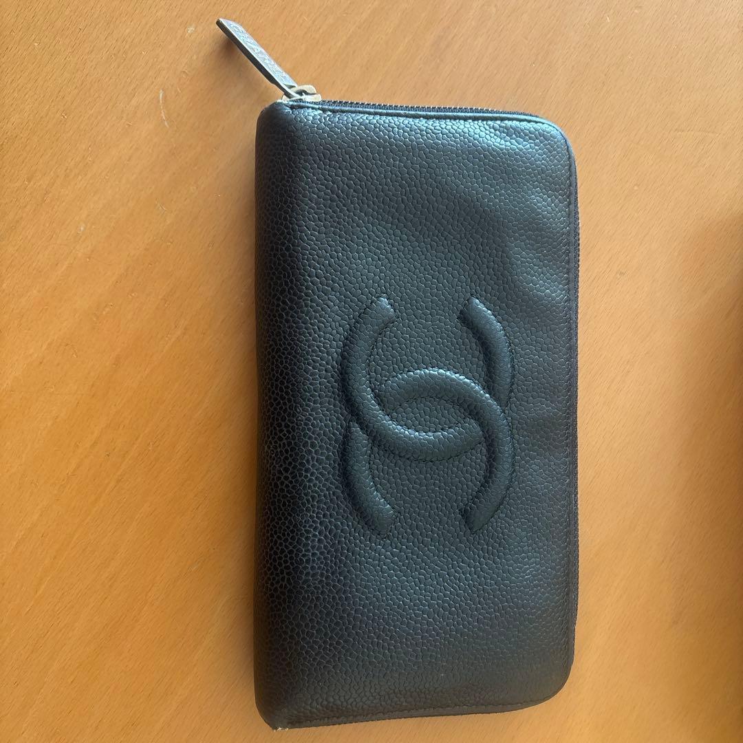 Axitさま専用CHANEL ブラックレザー長財布
