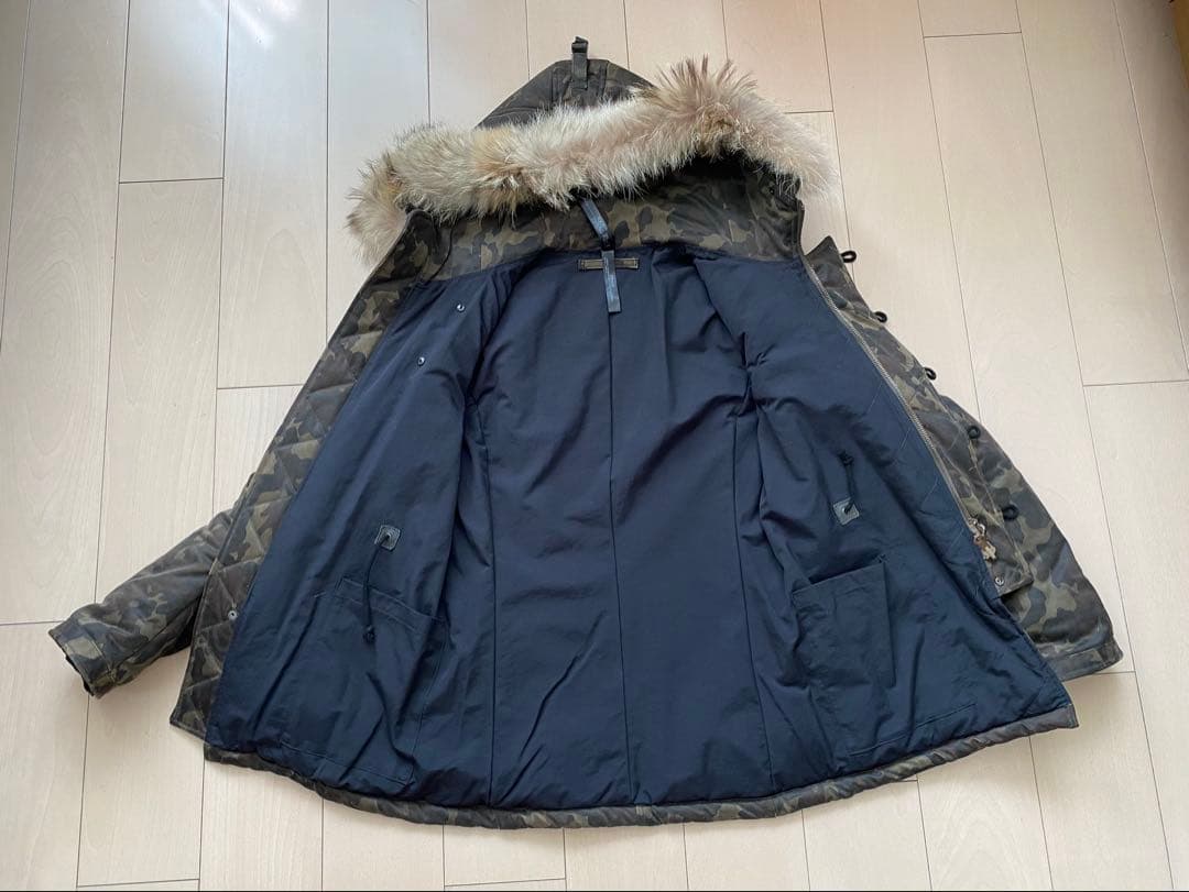 wjk 迷彩柄ファー付きモッズコート　日本製