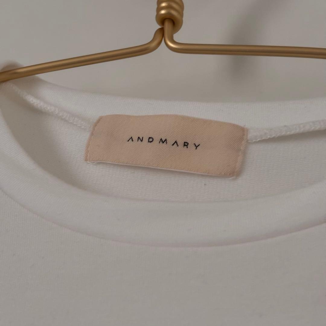 トップス andmary Mary logo tops white