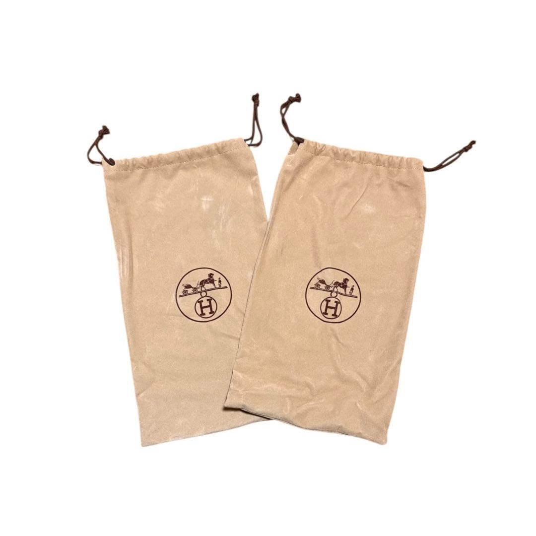 HERMES ブラック ヒール ローファー Hロゴ付き 箱付き