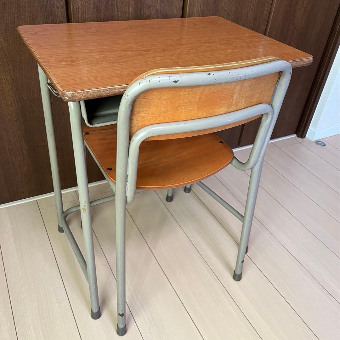 コクヨ 学習机 椅子 セット 大人用 学校机 塾 勉強机 レトロ　カフェでもグー