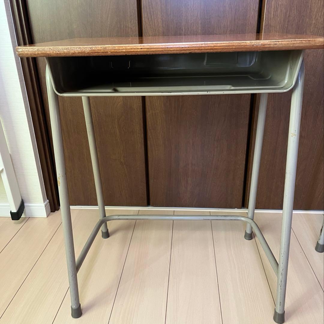 コクヨ 学習机 椅子 セット 大人用 学校机 塾 勉強机 レトロ　カフェでもグー