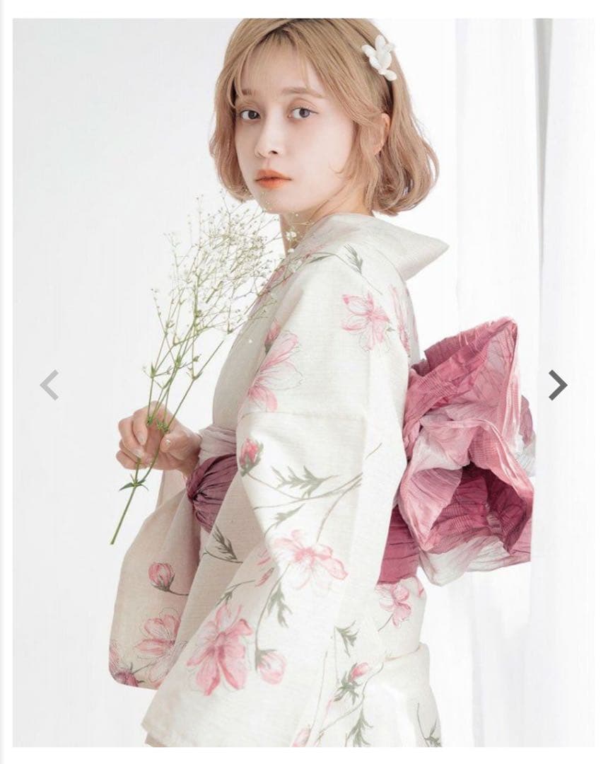 花柄浴衣・帯セット・着付けbook・下駄