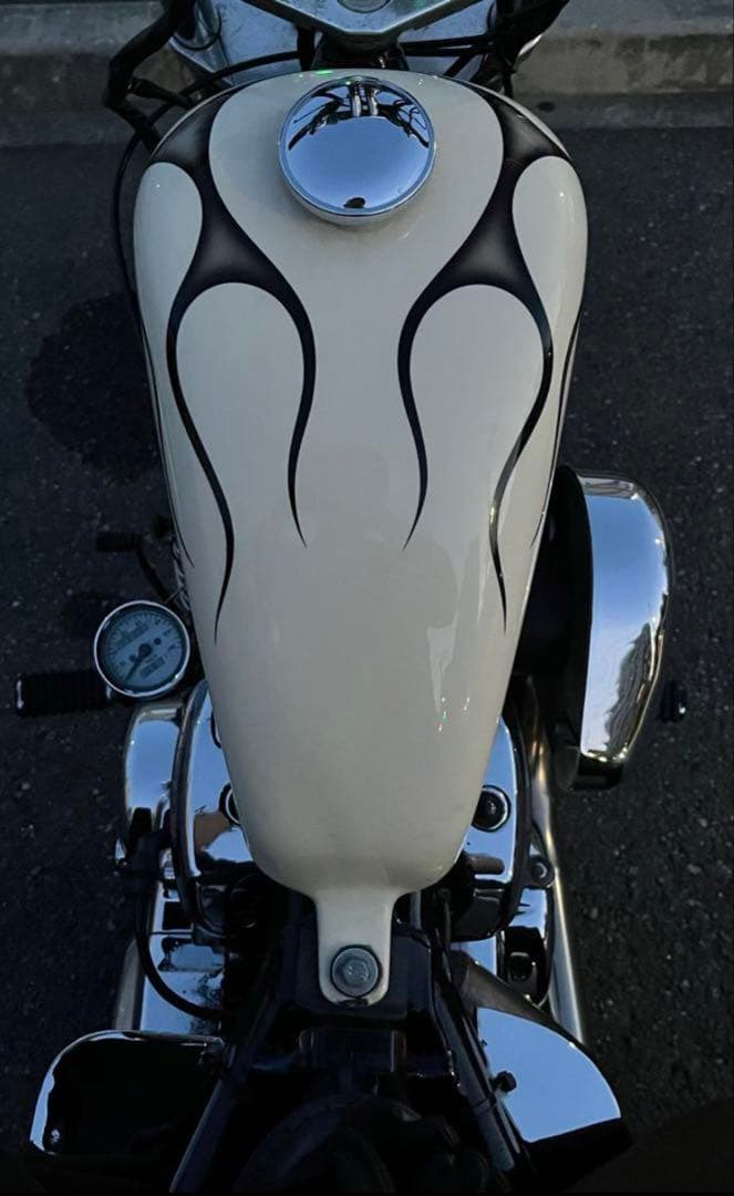 スポーツタンク【Steed400】【ファイヤパターン】 取り付けステー付き