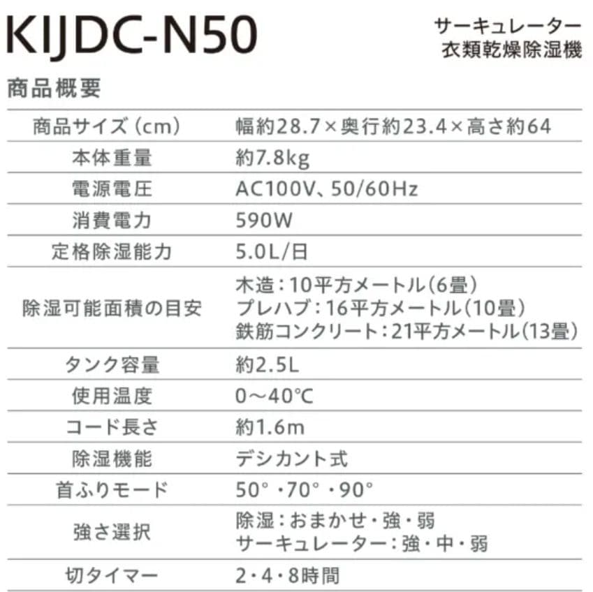 【新品、未開封】アイリスオーヤマ　衣類乾燥　除湿機 　KIJDC-N50-W
