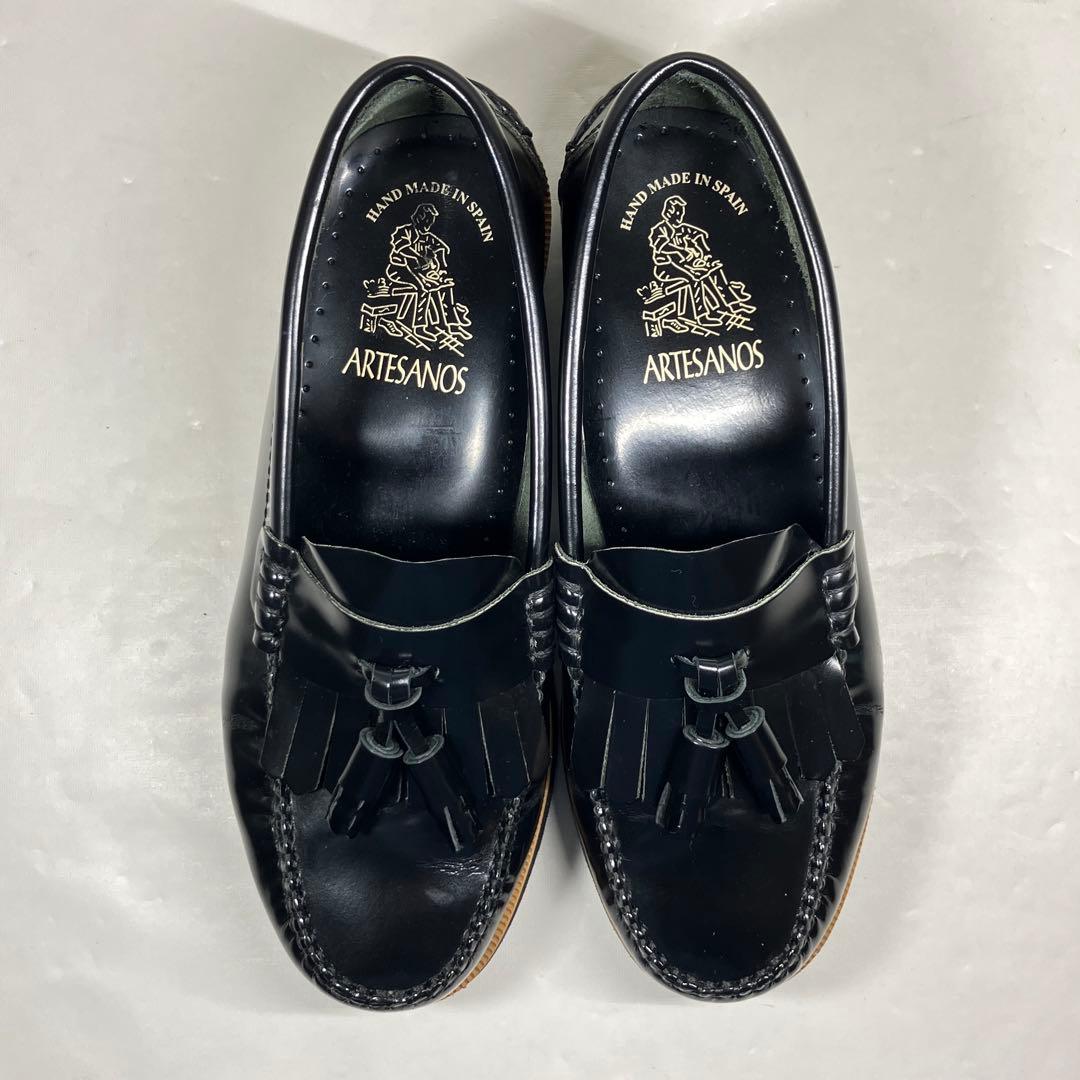 【極美品】ARTESANOS タッセルローファー 23cm 黒 レザー 軽量