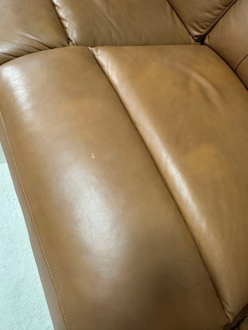 ブラウン レザー コーナーソファ リクライニング