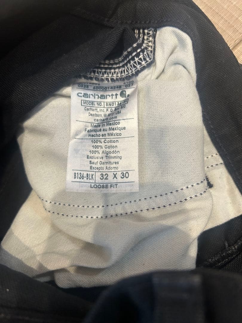 カーハート　ダブルニー　ブラック　32×30