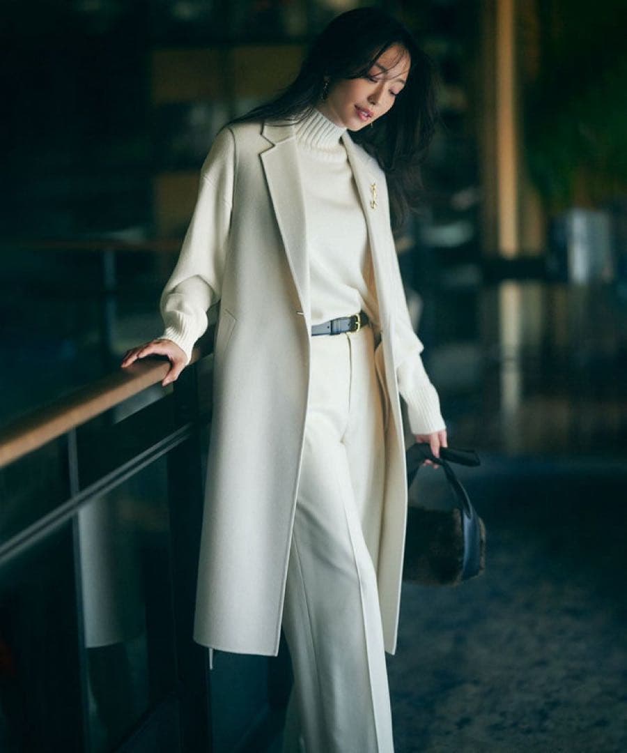 23区ウールリバー ロング ジレ ベルトリボン付き タグ付き美品