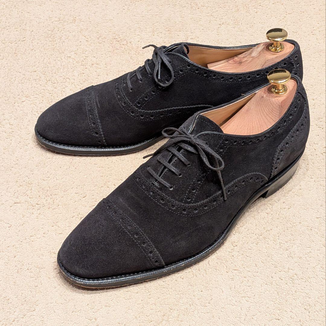 美品 RAYMAR クォーターブローグ 8 26cm スエード ブラック 黒