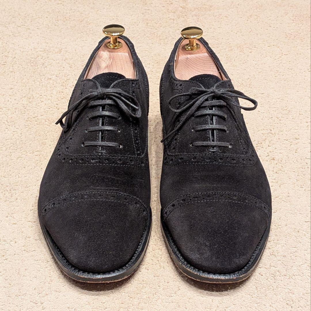 美品 RAYMAR クォーターブローグ 8 26cm スエード ブラック 黒