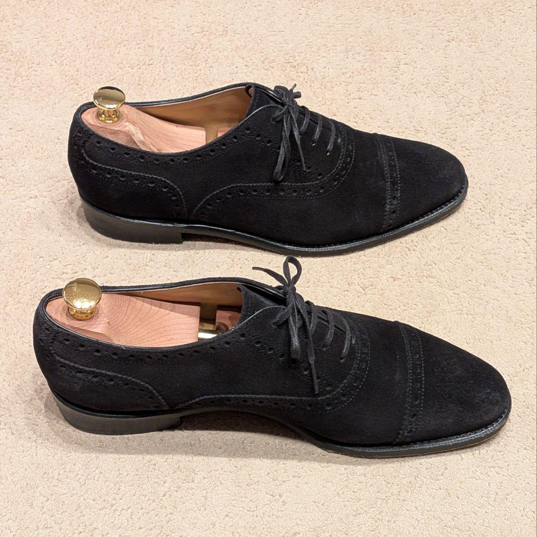 美品 RAYMAR クォーターブローグ 8 26cm スエード ブラック 黒