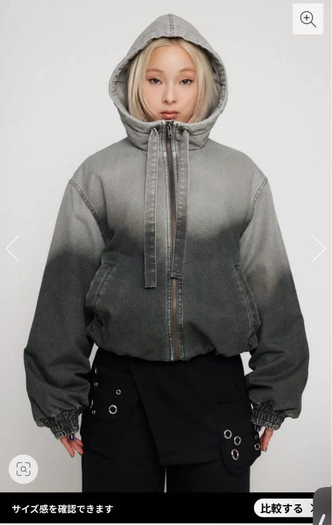 ラグアジェム　GRADATION COTTON HOODIE ブルゾン