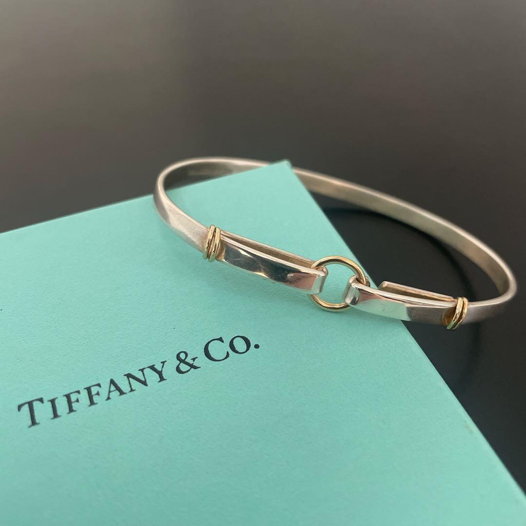 オールド　ティファニー　バングル　ブレスレット　コンビ　シルバー　男女兼用