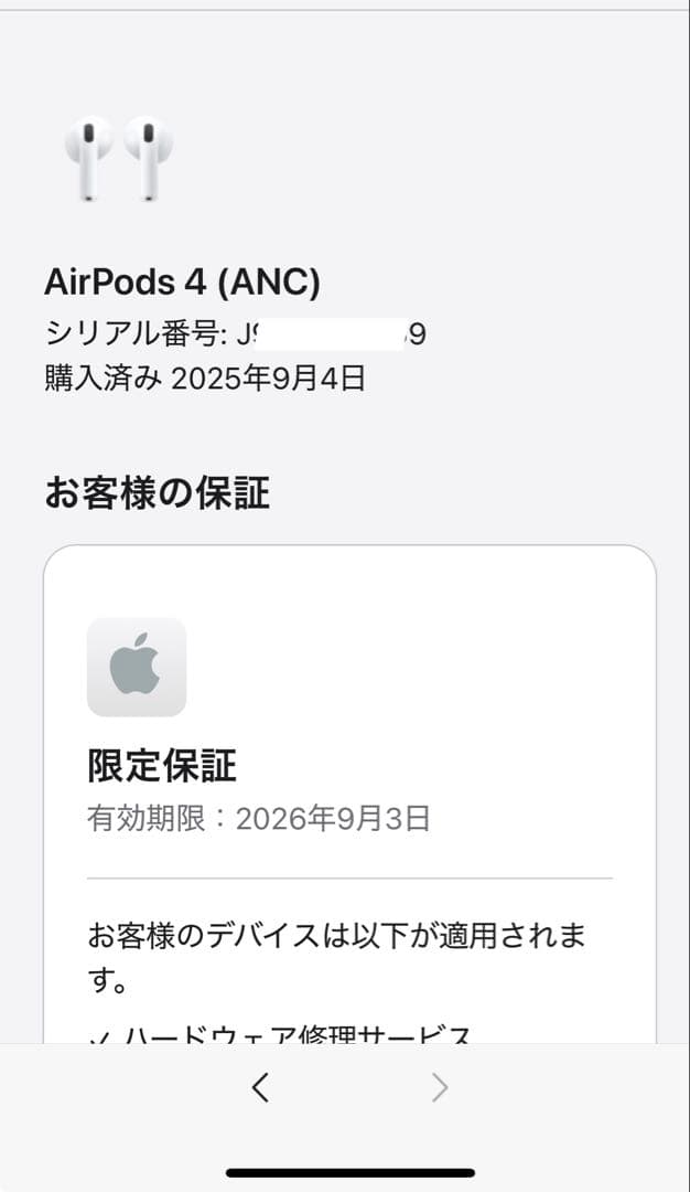 Apple AirPods 4 MXP93J/A　4549995519921