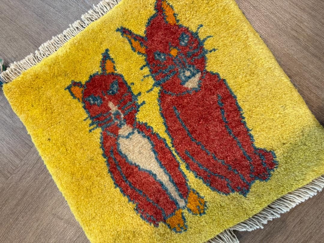 ペルシャギャッベ (ギャベ) チェアマット 40x40cm ギャッベ ラグ