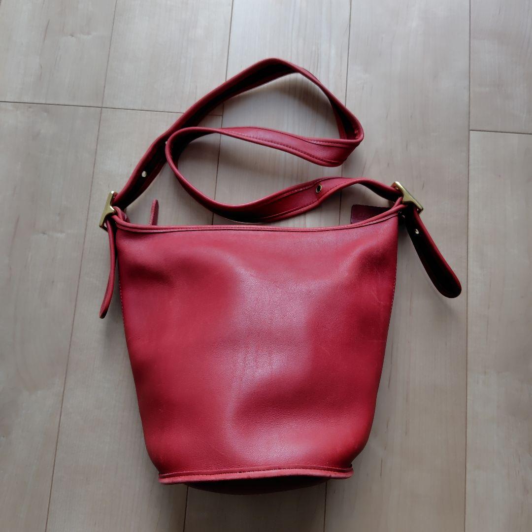COACH コーチ ショルダーバッグ バケツ型 赤