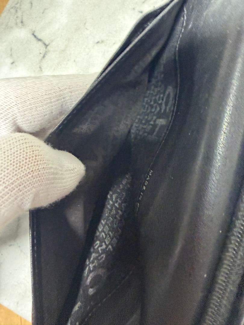 本日のみ値引【美品・シリアル一致】CHANEL 長財布 ラムスキン ブラック