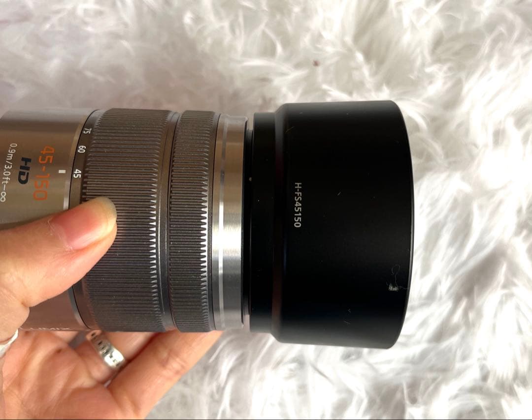 LUMIX 45-150mm 望遠レンズ H-FS45150＋レンズフード2点