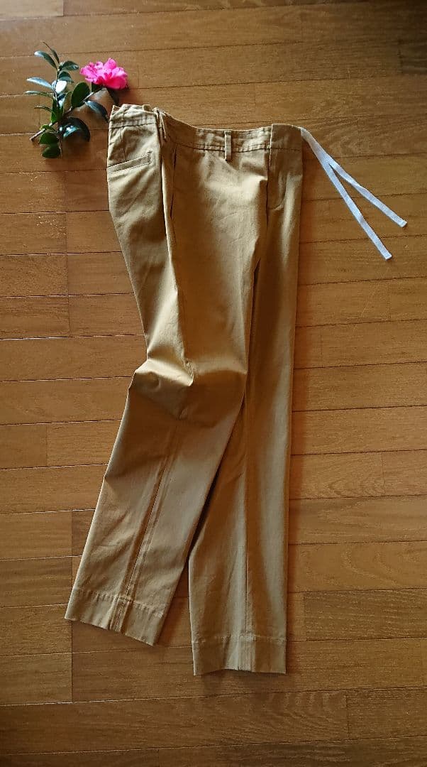 45R☆コットンストレッチ イージースリムパンツ/キャメル♪