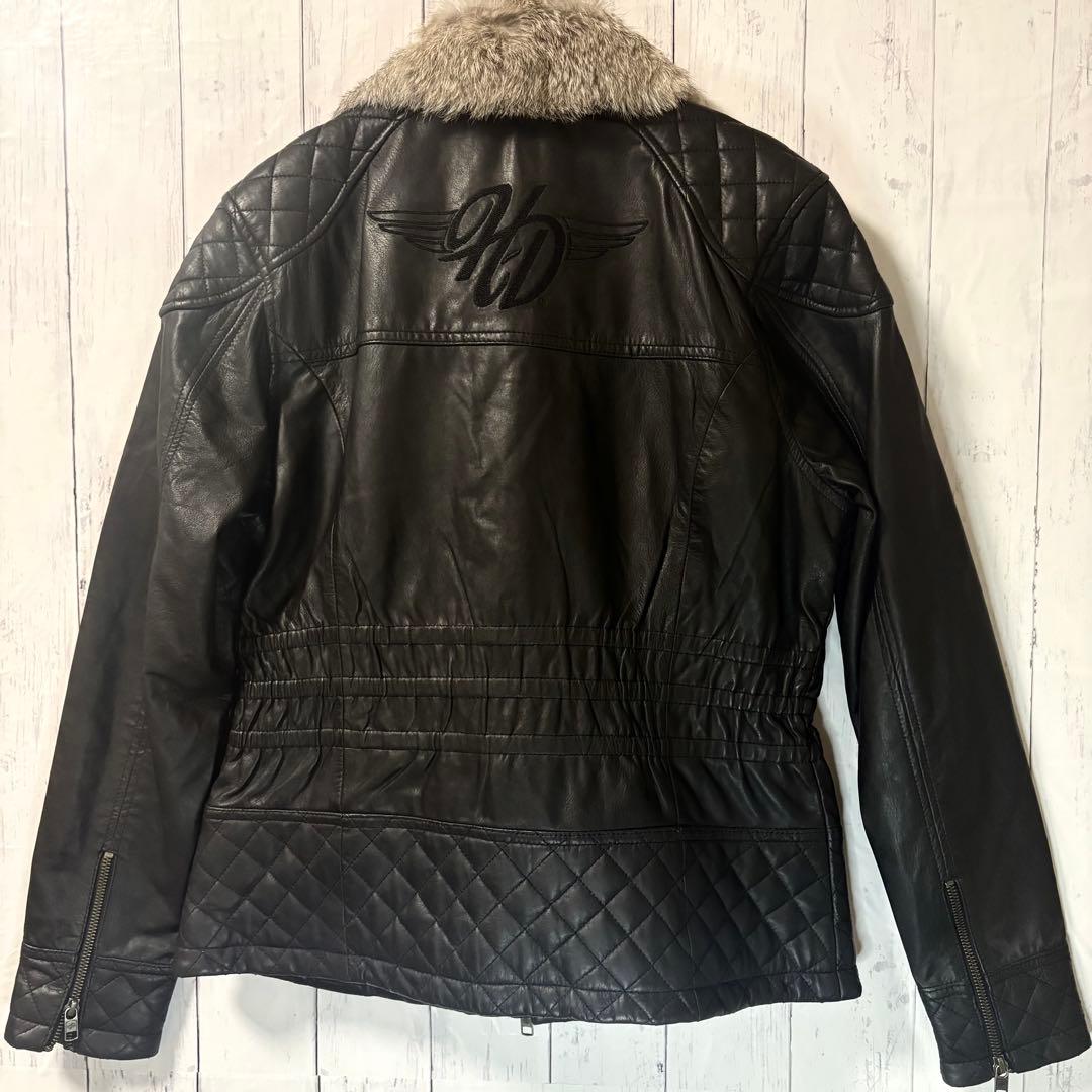 Harley Davidson ブラックレザージャケット L