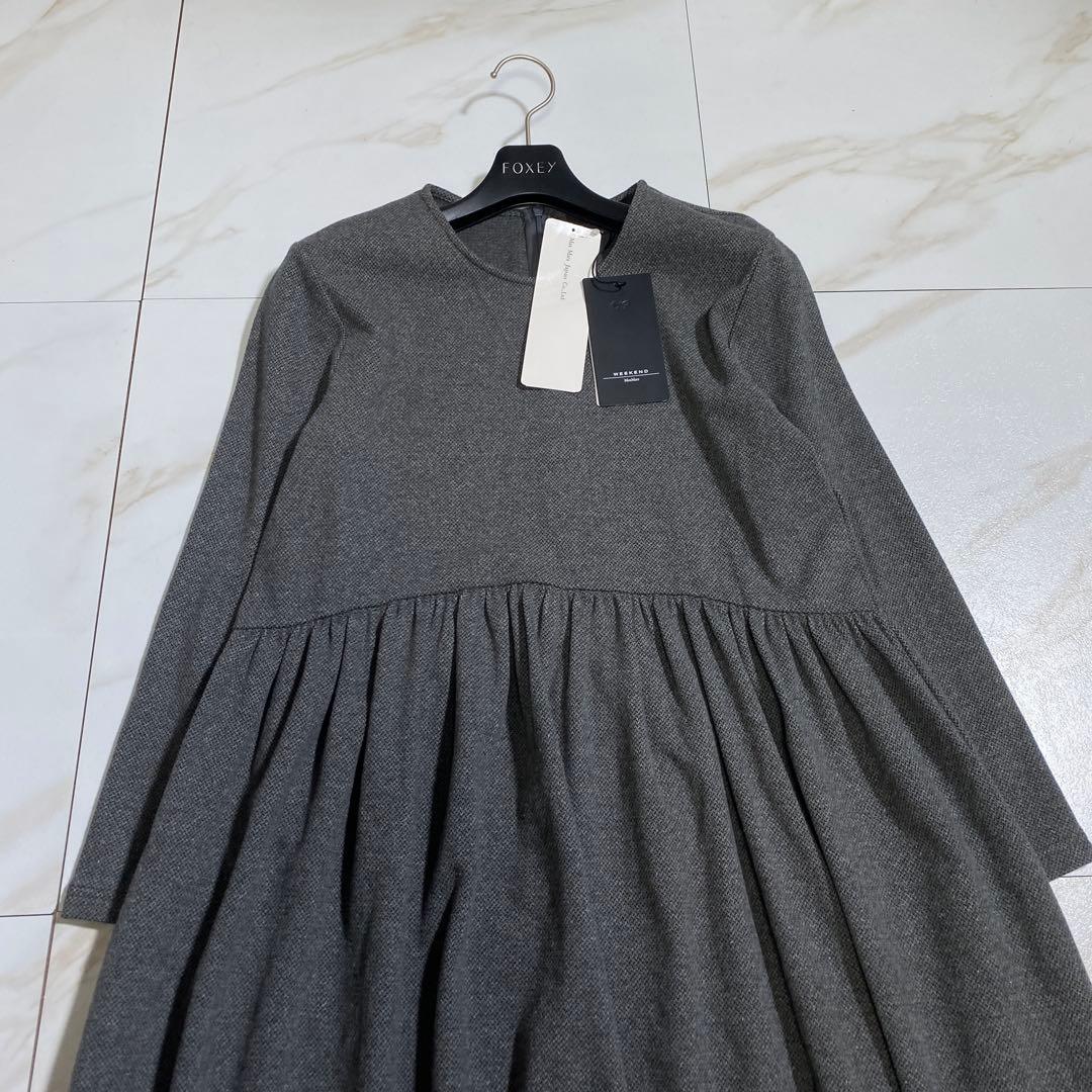 新品♡マックスマーラウィークエンド マイクロワッフル タックロングワンピースM位