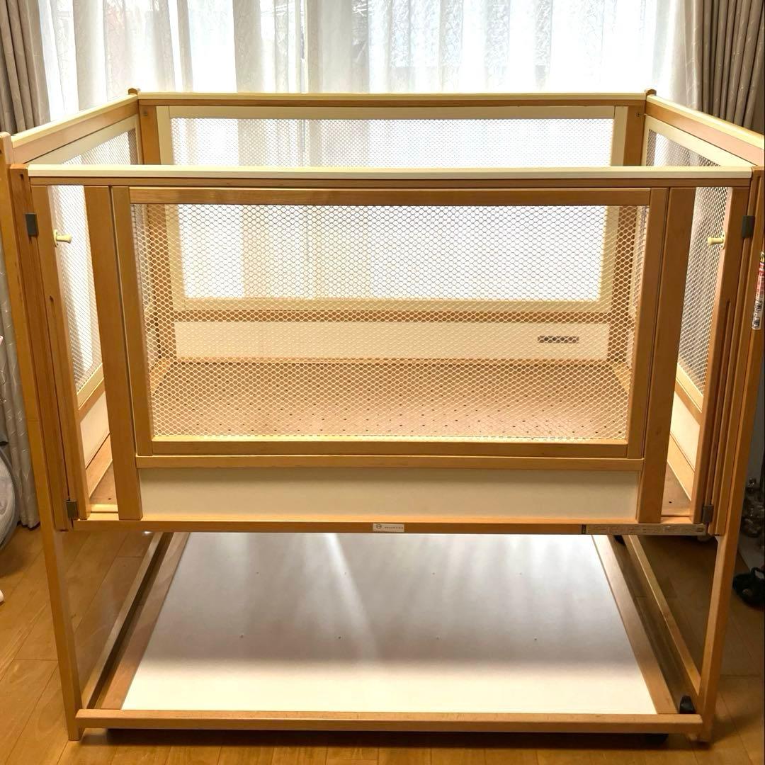 ななな　木製メッシュベビーベッド 株式会社ヤマサキ　日本製　布団付き