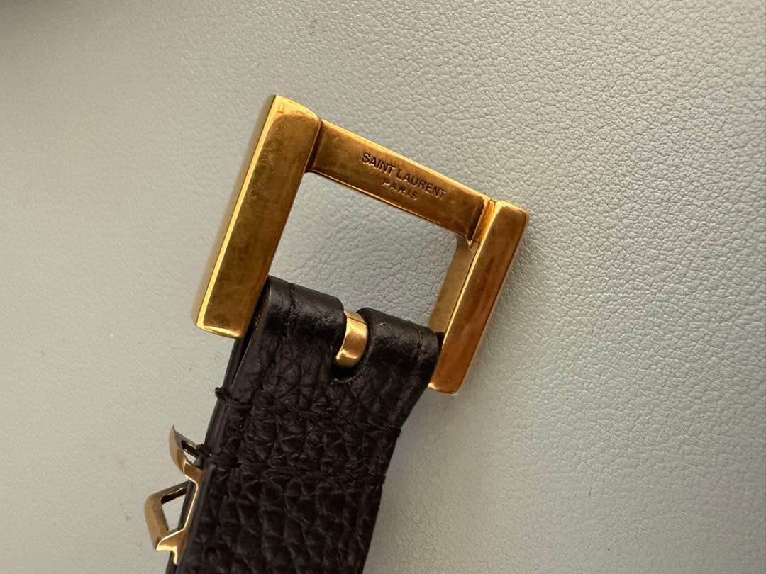 【SAINT LAURENT】サンローラン　ロゴ　ベルト　ブラック